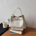 Sac cabas de mode style coréen grande capacité sac à main minimaliste bandoulière - Beige Avec Charme