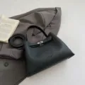 Black PU Leather Top Handle Bag Vintage Casual Tote Bag Commuter Shoulder Crossbody Bag - Black without Pendant
