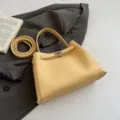 Yellow leather shoulder bag with top handle and stylish strap, versatile commuter tote. - Yellow Without Pendant