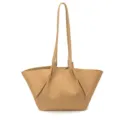 Woven leather tote bag for women large capacity stylish shoulder commuter bag beige - Yellow