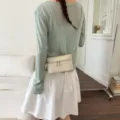 Femme Sac Bandoulière Chaîne Beige Cuir PU Mode Sac à Main Épaule Variante Printemps - Abricot
