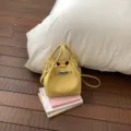 Mujer Bolsas Cubo Cuero PU Bandolera Casual Tote Elegante Amarillo Bolso Mano Moda - Amarillo