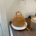 Kleine gelbe Leder Umhängetasche Schultertasche mit Tragegriff für Damen Alltag Mode. - Ohne Anhänger / Gelb