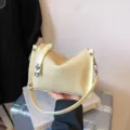 Gelbe strukturierte Achsel Umhängetasche Schicke Damen Schultertasche Modische Tasche - Basisstil / Gelb