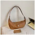 Minimalistische braune Umhängetasche für Damen, elegante Freizeittasche mit Reißverschluss. - Standardausführung / Braun