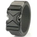 Men's tactical nylon belt with quick release buckle heavy duty canvas outdoor work belt - Gray