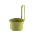 Green kitchen sink drain basket with press button handle for vegetable washing and storage - Green Sink Hanging Basket