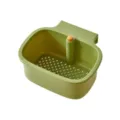 Green sink hanging basket, adjustable plastic kitchen drain basket storage rack variant. - Green