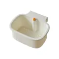 Plastic sink hanging basket kitchen drain rack with adjustable snap hook for easy storage - White