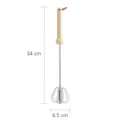 Batidor semiautomático de acero inoxidable con mango de pájaro, herramienta de 34 cm. - L / Beige