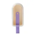 Silikon Eisform Eismacher Box mit klarem Deckel und violettem Griff Hauptansicht - Weiß