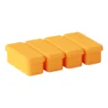 Langes Silikon Eiswuelfelbereiter Set mit 4 Stueck, hellorange, mit praktischem Deckel - Gelb