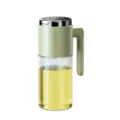 Glass oil dispenser bottle for kitchen, 500ml leakproof cruet with green handle and lid. - 500ml / Green