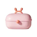 Niños lindo dibujos animados caja de joyas rosa organizador accesorios pelo escritorio - Rosa
