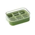 Mini bandeja de cubitos de hielo de silicona con tapa transparente molde para cocina hogar - Turquesa