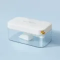 Caja de almacenamiento de cubitos de hielo con tapa blanca para uso doméstico. - Blanco