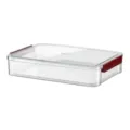 Caja de almacenamiento de documentos de escritorio de plástico transparente con clips rojos - L / Burdeos