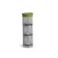Pastillero portátil apilable con tapa verde y organizador transparente por niveles. - 3 Rejillas / Verde