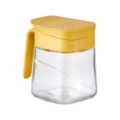 Clear glass spice jar with yellow lid and spoon kitchen seasoning container salt box - Single Piece / Wheat Yellow