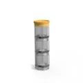 Pastillero apilable transparente con tapa amarilla, organizador de medicamentos portátil de capas - 3 Rejillas / Amarillo