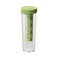 Botella de agua fría de plástico transparente con tapa verde y filtro para el hogar. - Verde