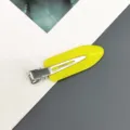 Candy color leaf makeup hair clip, cute duckbill bang clip for daily styling and beauty. - Yellow