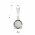 Colador de malla fina para leche de soja y zumo, mango de plástico, blanco roto, 22x9cm. - S / Blanco Roto