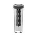 Vaso de cold brew de plástico transparente con tapa gris y filtro para uso doméstico diario. - Gris oscuro