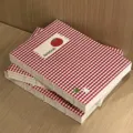 Red and white checkered mini notebook detail, cute tomato sticker journaling diary book. - Korean Style Tomato Journal