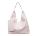 Pink large capacity shoulder tote bag for women casual daily commuting minimalist handbag. - Pink
