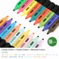 ZEYAR 18 Pack Pastel Fluorescent Highlighters Assorted Colors Chisel Tip Marker Pens - 18 Colors (Includes 3 Sets of 6 Colors)
