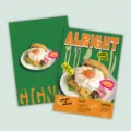 A5 retro cute breakfast theme notebook with 100G offset paper for daily journaling and writing. - Green Vitality Breakfast