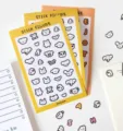 Cute cartoon animal stickers for journaling, decorative sticky planner memo and stationery. - Yellow