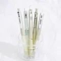 Matcha green retractable gel pen set, 0.5mm fine point black ink pens for school and office use. - 5 Pieces/Set / Matcha Panna Cotta