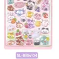 Cute 3D relief crystal stickers for phone case DIY journal decorative sticker sheet. - Fun Embossed Stickers 04