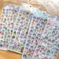 Yoyo Family 3D embossed crystal puffy stickers, cute cartoon reward stickers for phone deco. - Small Ghost Relief Sticker (YX709-712)