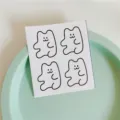 Cute minimalist line art bear stickers for daily journaling and planner DIY decoration. - Teddy Bear / 4 Pieces/Sheet