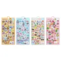 3D puffy crystal stickers set featuring cute animals and food designs for crafts and decor. - 3D Embossed Sticker (BBW 50-53) / 1 Piece Pack (95x200mm) / Multicolor