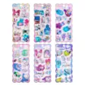Kids 3D liquid glitter floating stickers set, cute cartoon shaker puffy sticker pack. - Shanle SL-BKC Starry Gold Water Stickers Set (6 Sheets)