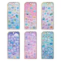 3D liquid filled cute cartoon sticker sheets set children shiny shaking puffy stickers - 6 Sheets Set