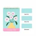 Notizbuch mit Oberspirale und Blumenvasen-Cover, individuelle Logo-Druckoptionen. - Rot