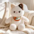 Cute calico cat plush toy variant, soft stuffed kitty doll with crochet bib, bedroom companion gift - 40CM / Calico Cat