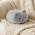 Cute grey plush cat toy soft stuffed animal stress relief bean bag doll for office home decor - Pure Grey Cat