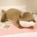 Giant cute otter plush toy soft stuffed animal pillow for girls sleeping hug doll cozy home decor - Brown Otter / 70cm