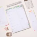 Magnetic weekly meal planner notepad tear-off sticky notes memo pad office stationery - Green Leaf