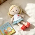 Plush doll cute blonde girl soft toy cuddly pillow companion for kids sleeping gift - Nurse Girl