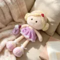 Cute plush doll girl toy with purple dress and blonde hair, soft sleeping companion gift for kids. - Ballerina Girl
