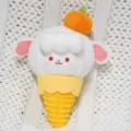 Mignon jouet en peluche mouton crème glacée, poupée cornet sucré douce avec citrouille, cadeau. - 15cm / Orange