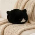 Cute black cat plush toy soft bean bag doll office stress relief pillow cozy home decor gift - Cow