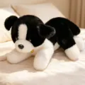 Cute black and white puppy plush toy, soft stuffed dog doll variant for kids companion. - 33cm / Black Border Collie